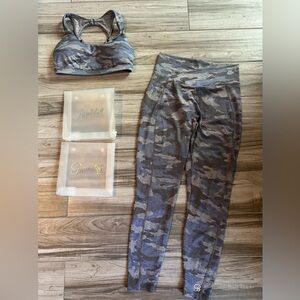 Bombshell sportswear silver camo set contour leggings xl rockstar bra medium